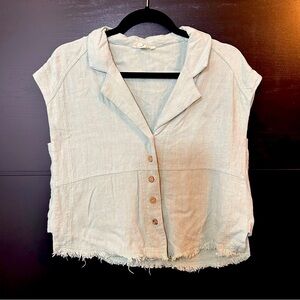 Green Button Up Tank Top